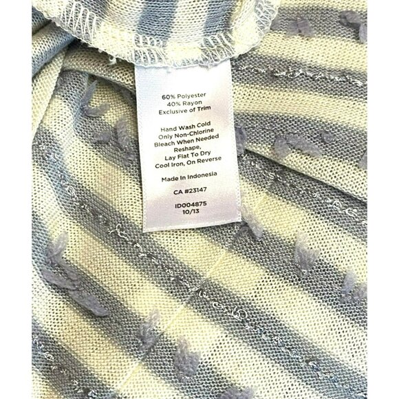 Talbots Womens Large Petite Shirt Thin Knit Sequins Sparkle Striped White Gray - Picture 6 of 7